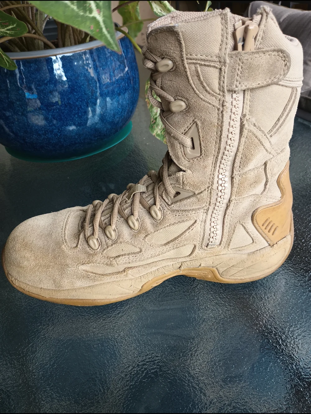 Converse Men's Rapid Response Tactical Boots Tan Suede Side Zip Size 11.5 W